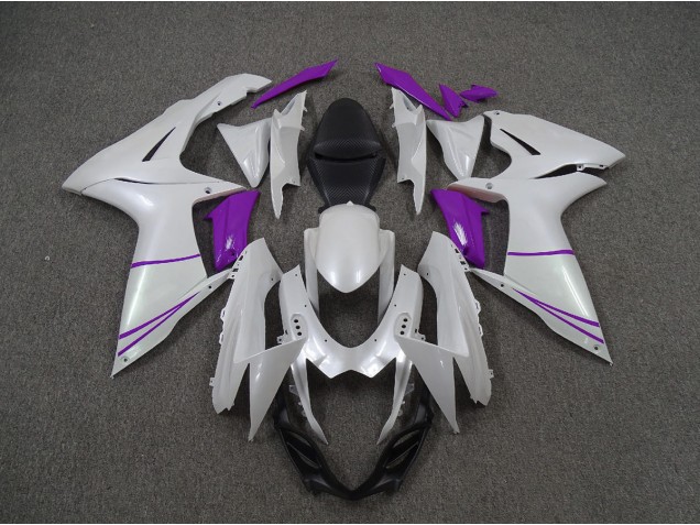 Blanc Nacré & Violet 11-24 Suzuki GSXR 600-750 Carénage Blanc Nacré & Violet 11-24 Suzuki GSXR 600-750 Carénage