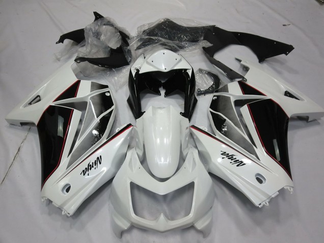 Blanc & Noir 08-12 Kawasaki Ninja 250 Carénage Blanc & Noir 08-12 Kawasaki Ninja 250 Carénage
