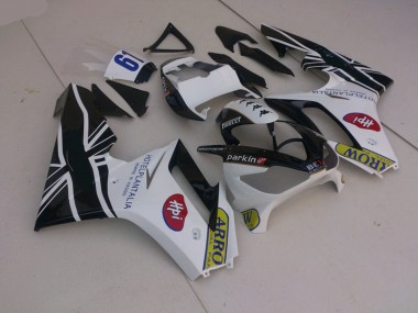 Blanc & Noir Avec Drapeau 06-08 Triumph Daytona 675 Carénage