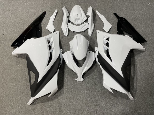 Blanc & Noir Brillant 13-18 Kawasaki Ninja 300 Carénage Blanc & Noir Brillant 13-18 Kawasaki Ninja 300 Carénage