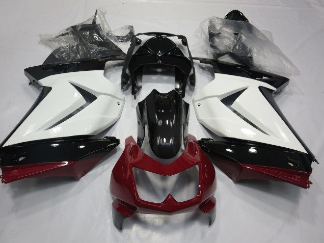 Blanc Rouge & Noir 08-12 Kawasaki Ninja 250 Carénage Blanc Rouge & Noir 08-12 Kawasaki Ninja 250 Carénage