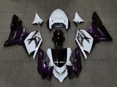 Blanc Violet & Noir 04-05 Kawasaki ZX10R Carénage