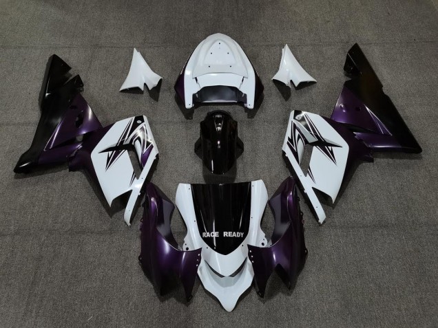 Blanc Violet & Noir 04-05 Kawasaki ZX10R Carénage Blanc Violet & Noir 04-05 Kawasaki ZX10R Carénage