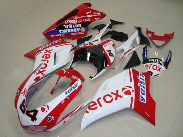 Blanc Xerox 07-14 Ducati 848 1098 1198 Carénage Blanc Xerox 07-14 Ducati 848 1098 1198 Carénage