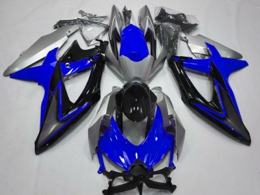 Bleu & Argent 08-10 Suzuki GSXR 600-750 Carénage