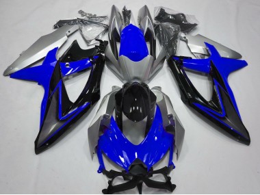 Bleu & Argent 08-10 Suzuki GSXR 600-750 Carénage