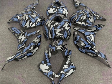 Bleu & Argent Camo 09-12 Honda CBR600RR Carénage