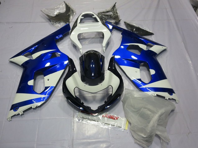 Bleu & Blanc 01-03 Suzuki GSXR 600-750 Carénage Bleu & Blanc 01-03 Suzuki GSXR 600-750 Carénage