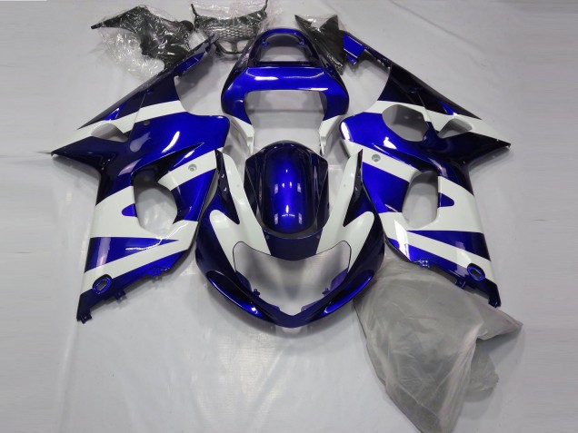 Bleu Brillant & Blanc 00-02 Suzuki GSXR 1000 Carénage Bleu Brillant & Blanc 00-02 Suzuki GSXR 1000 Carénage