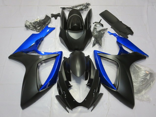 Bleu Brillant & Noir Mat 06-07 Suzuki GSXR 600-750 Carénage Bleu Brillant & Noir Mat 06-07 Suzuki GSXR 600-750 Carénage