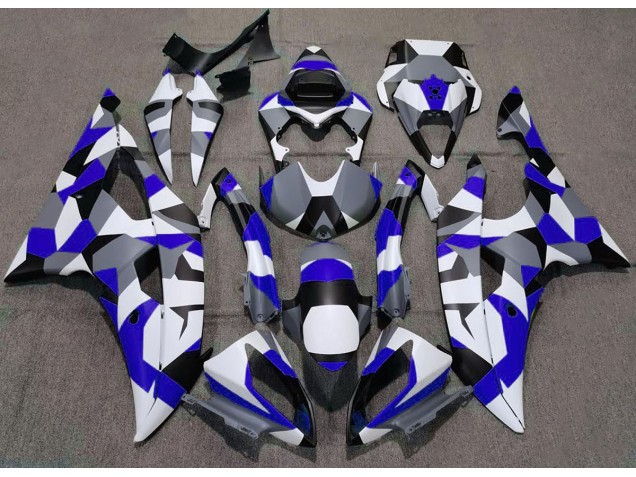 Bleu Camouflage Uni 08-16 Yamaha R6 Carénage Bleu Camouflage Uni 08-16 Yamaha R6 Carénage
