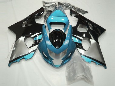 Bleu Clair Argent & Noir 04-05 Suzuki GSXR 600-750 Carénage