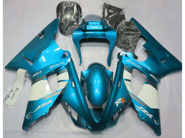 Bleu Clair & Blanc 00-01 Yamaha R1 Carénage Bleu Clair & Blanc 00-01 Yamaha R1 Carénage