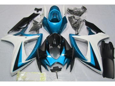 Bleu Clair & Blanc 06-07 Suzuki GSXR 600-750 Carénage