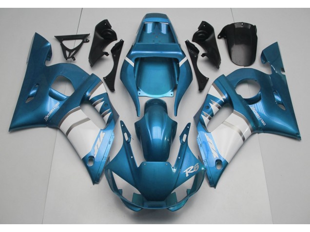 Bleu Clair & Blanc 98-02 Yamaha R6 Carénage Bleu Clair & Blanc 98-02 Yamaha R6 Carénage