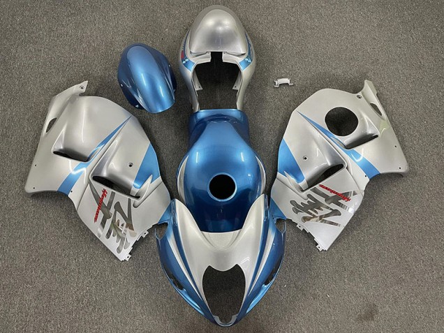 Bleu Clair Brillant & Argent 97-07 Suzuki GSXR 1300 Carénage Bleu Clair Brillant & Argent 97-07 Suzuki GSXR 1300 Carénage