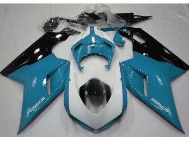 Bleu Clair Brillant & Blanc 07-14 Ducati 848 1098 1198 Carénage