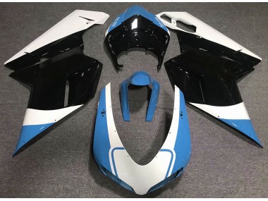 Bleu Clair Brillant Blanc & Noir 07-14 Ducati 848 1098 1198 Carénage