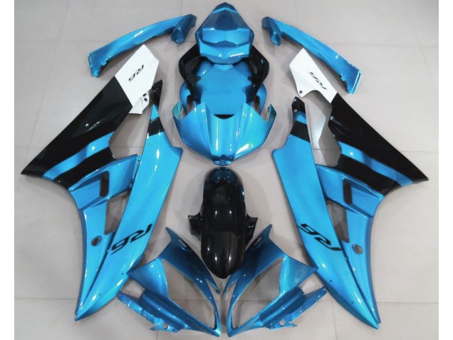 Bleu Clair Brillant & Noir 06-07 Yamaha R6 Carénage Bleu Clair Brillant & Noir 06-07 Yamaha R6 Carénage