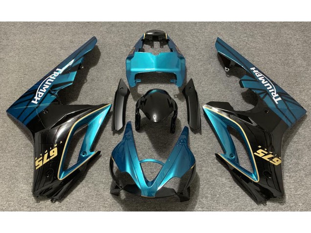 Bleu Clair Brillant & Noir 09-12 Triumph Daytona 675 Carénage Bleu Clair Brillant & Noir 09-12 Triumph Daytona 675 Carénage