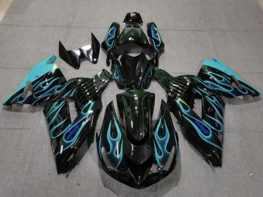 Bleu Clair Flamme 06-11 Kawasaki ZX14R Carénage