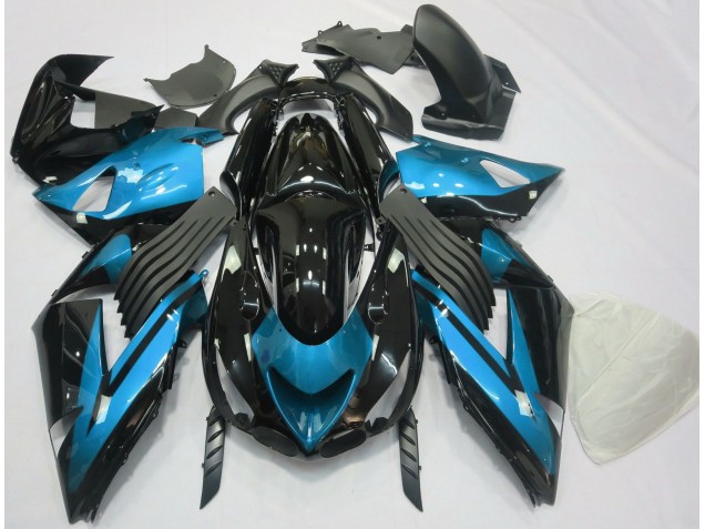 Bleu Clair & Noir Uni 06-11 Kawasaki ZX14R Carénage