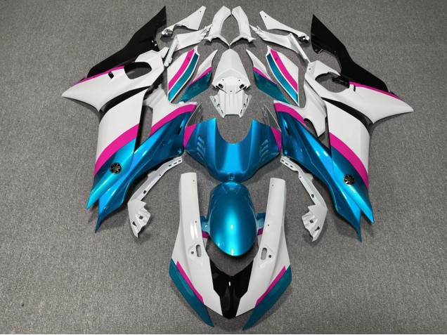 Bleu Clair & Rose 17-21 Yamaha R6 Carénage Bleu Clair & Rose 17-21 Yamaha R6 Carénage
