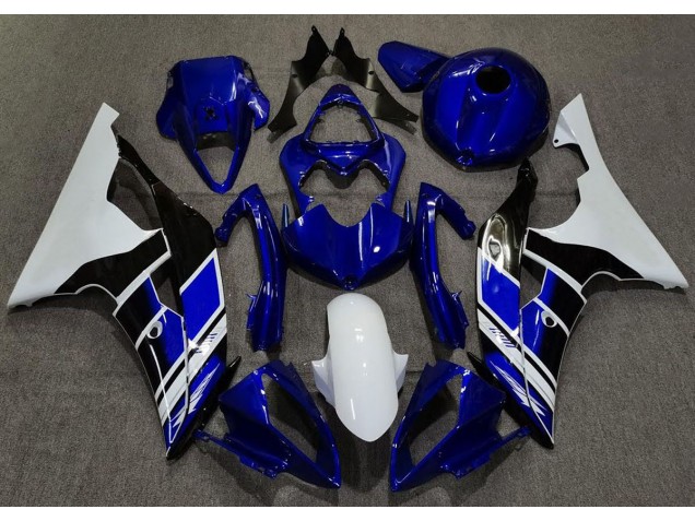 Bleu Foncé & Blanc Personnalisé 08-16 Yamaha R6 Carénage Bleu Foncé & Blanc Personnalisé 08-16 Yamaha R6 Carénage