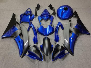 Bleu Foncé & Noir Mat 08-16 Yamaha R6 Carénage
