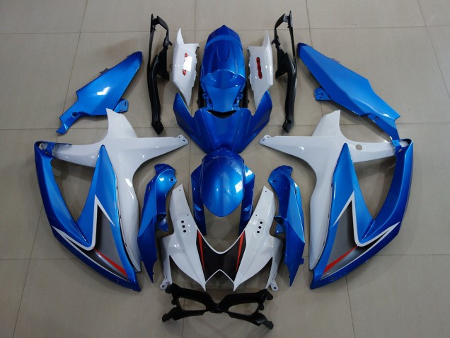 Bleu Métallisé & Blanc 08-10 Suzuki GSXR 600-750 Carénage Bleu Métallisé & Blanc 08-10 Suzuki GSXR 600-750 Carénage