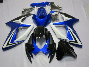 Bleu Noir & Blanc 06-07 Suzuki GSXR 600-750 Carénage