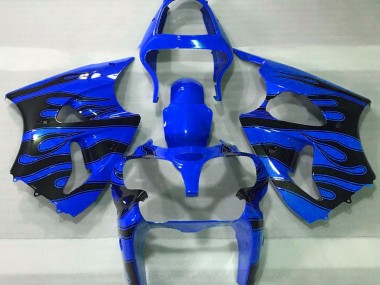 Bleu & Noir Flamme 00-02 Kawasaki ZX6R Carénage
