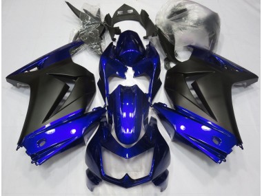 Bleu & Noir Mat 08-12 Kawasaki Ninja 250 Carénage