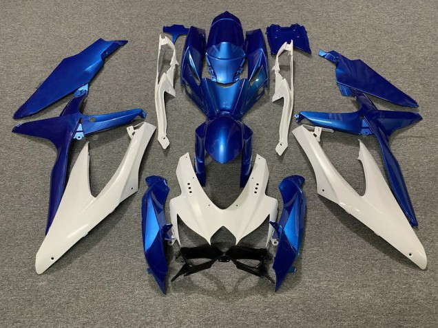 Bleu Perle & Blanc 08-10 Suzuki GSXR 600-750 Carénage Bleu Perle & Blanc 08-10 Suzuki GSXR 600-750 Carénage