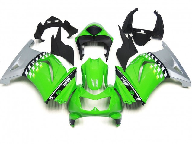 Chèque Vert & Noir 08-12 Kawasaki Ninja 250 Carénage Chèque Vert & Noir 08-12 Kawasaki Ninja 250 Carénage