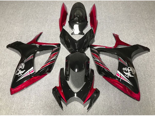 Design Rouge Brillant & Noir 06-07 Suzuki GSXR 600-750 Carénage Design Rouge Brillant & Noir 06-07 Suzuki GSXR 600-750 Carénage