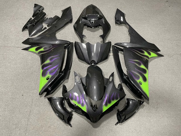 Fibre De Carbone Style Avec Des Flammes 07-08 Yamaha R1 Carénage Fibre De Carbone Style Avec Des Flammes 07-08 Yamaha R1 Carénage