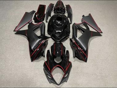 Garniture Noire & Rouge Mate & Brillante 07-08 Suzuki GSXR 1000 Carénage