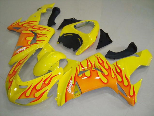 Giallo Arancione Fiamma 06-07 Kawasaki ZX10R Carénage Giallo Arancione Fiamma 06-07 Kawasaki ZX10R Carénage