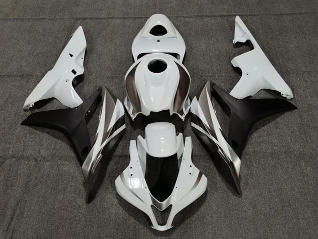 Graphite Blanc & Noir 07-08 Honda CBR600RR Carénage Graphite Blanc & Noir 07-08 Honda CBR600RR Carénage