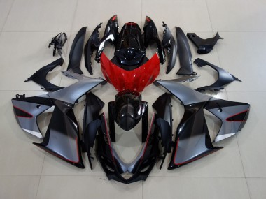 Gris Brillant / Noir Avec Rouge 11-24 Suzuki GSXR 600-750 Carénage