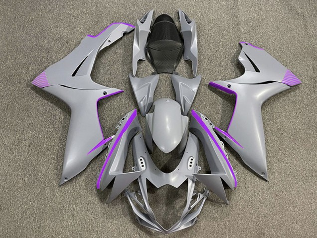 Gris Nardo Mat & Accents Violets 11-24 Suzuki GSXR 600-750 Carénage Gris Nardo Mat & Accents Violets 11-24 Suzuki GSXR 600-750 Carénage