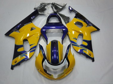 Jaune Bleu 01-03 Suzuki GSXR 600-750 Carénage