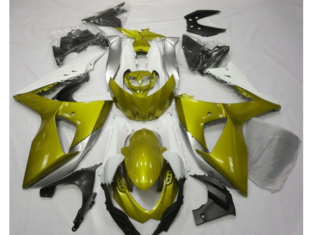 Jaune Brillant & Blanc 09-16 Suzuki GSXR 1000 Carénage Jaune Brillant & Blanc 09-16 Suzuki GSXR 1000 Carénage