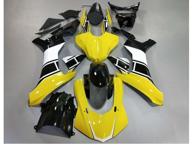 Jaune Brillant Blanc & Noir 15-19 Yamaha R1 Carénage Jaune Brillant Blanc & Noir 15-19 Yamaha R1 Carénage