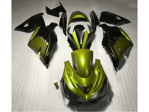 Jaune Brillant & Noir 12-21 Kawasaki ZX14R Carénage Jaune Brillant & Noir 12-21 Kawasaki ZX14R Carénage