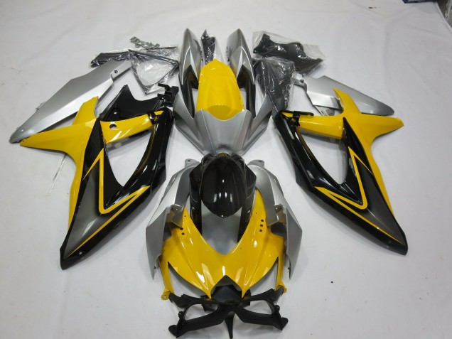 Jaune Noir 08-10 Suzuki GSXR 600-750 Carénage Jaune Noir 08-10 Suzuki GSXR 600-750 Carénage