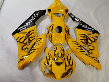 Jaune Personnalisé Flamme 12-16 Honda CBR1000RR Carénage