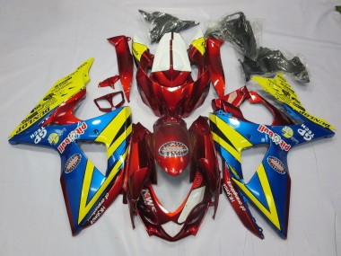 Jaune Rouge & Bleu 09-16 Suzuki GSXR 1000 Carénage