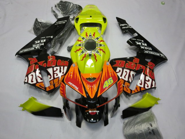 Jaune Vif Rossi 05-06 Honda CBR600RR Carénage Jaune Vif Rossi 05-06 Honda CBR600RR Carénage